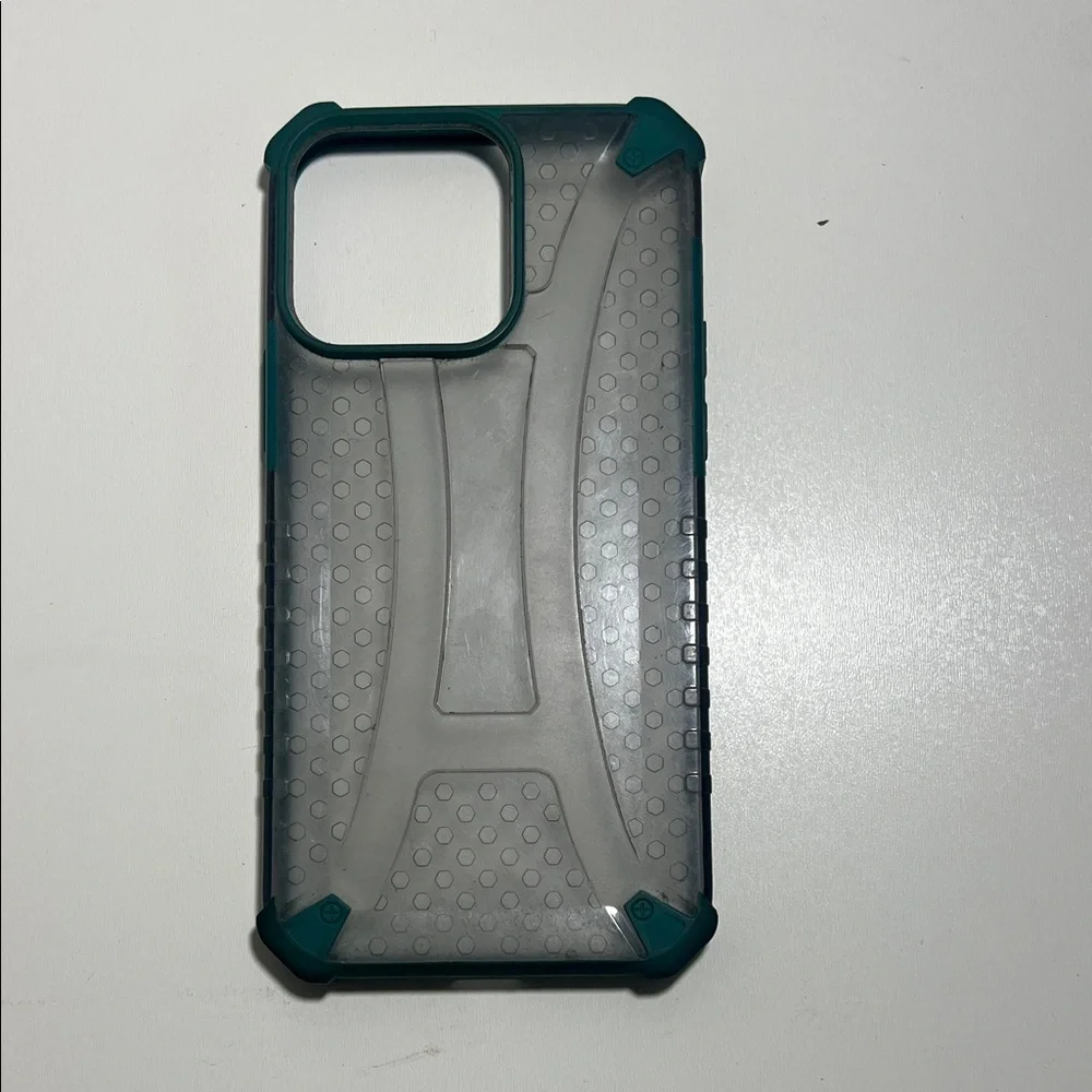 Teal and Clear Protective Phone Case - IPhone 13 Promax